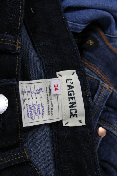 L'Agence Women Skinny Black High Rise Jeans Size 24