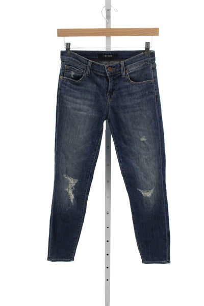 J Brand Womens Skinny Jeans Blue Low Rise Cotton Blend Size 24