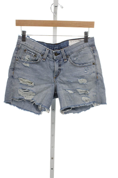 Rag & Bone Jean Womens Blue Cut-Off Cotton Shorts Size 24