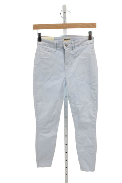 L'Agence Women Skinny Jeans Blue Cotton Blend Button Fly Size 24
