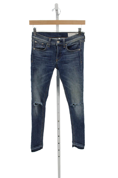 Rag & Bone Jean Women Skinny Jeans Blue Cotton Button Size 25