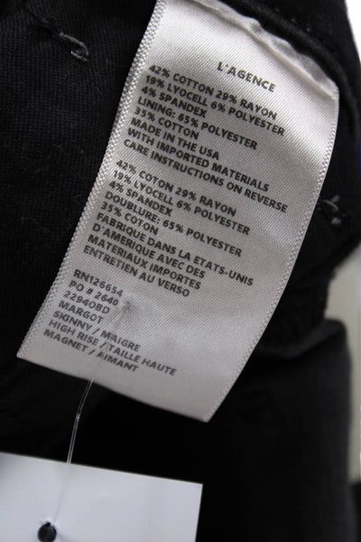 L'Agence Womens Skinny Jeans Gray Cotton High Rise Button Size 25