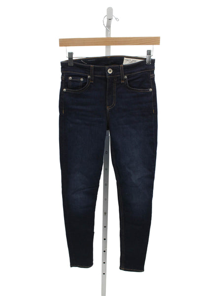 Rag & Bone Womens High Rise Skinny Jeans Blue Modal Inseam 26 Size 24