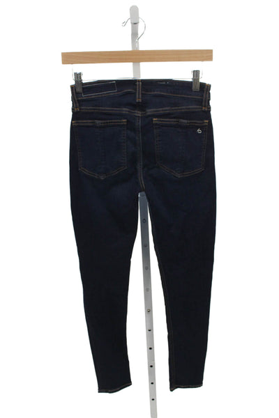 Rag & Bone Womens High Rise Skinny Jeans Blue Modal Inseam 26 Size 24