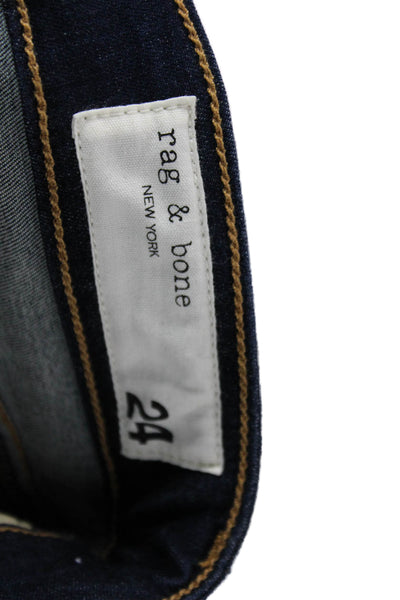 Rag & Bone Womens High Rise Skinny Jeans Blue Modal Inseam 26 Size 24