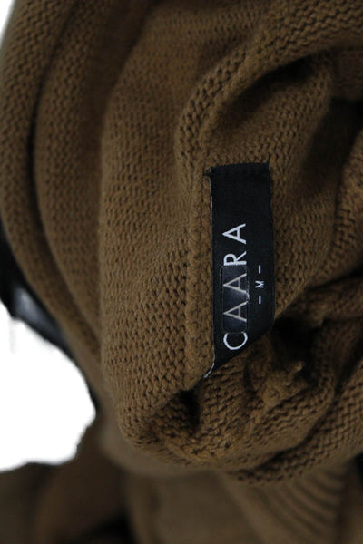 Caara Women Sweater Dress Brown Cowl Neck Long Sleeve Mid Calf Size M