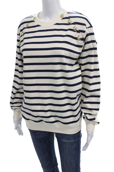 Derek Lam 10 Crosby Women Cotton Striped Nautical Pullover Long Sleeve Size M