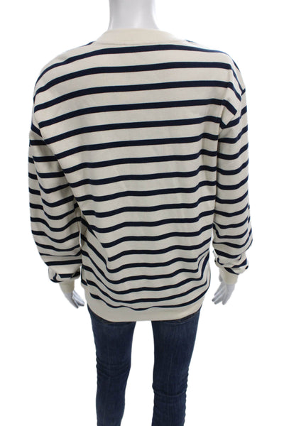 Derek Lam 10 Crosby Women Cotton Striped Nautical Pullover Long Sleeve Size M