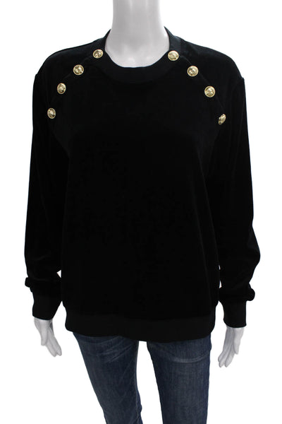 Derek Lam 10 Crosby Women Pullover Sweatshirt Black Long Sleeve Cotton Size L