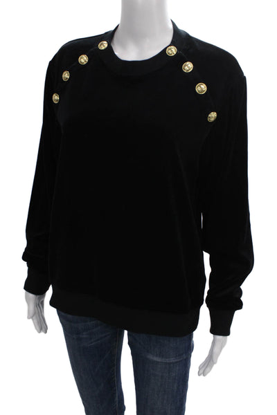 Derek Lam 10 Crosby Women Pullover Sweatshirt Black Long Sleeve Cotton Size L