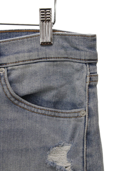 Hudson Womens Biker Shorts Blue Cotton Button Closure Size 29