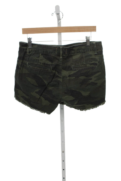 Sundry Womens Cut-Off Camouflage Multicolor Shorts Cotton Button Summer Size 29