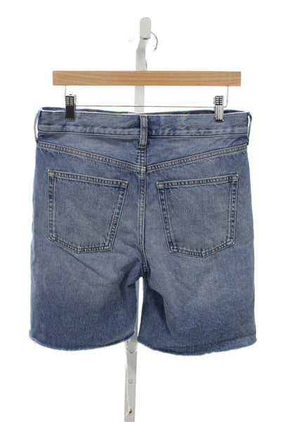 J Crew Women Blue Cut-Off Cotton Shorts Button Size 27