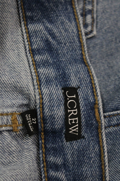 J Crew Women Blue Cut-Off Cotton Shorts Button Size 27