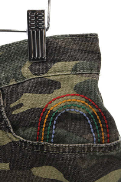 Sundry Women Cut-Off Rainbow Camo Cotton Shorts Size 29