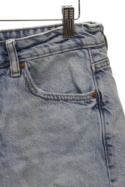 Zara Womens Mom Denim Shorts Blue Button Size 8