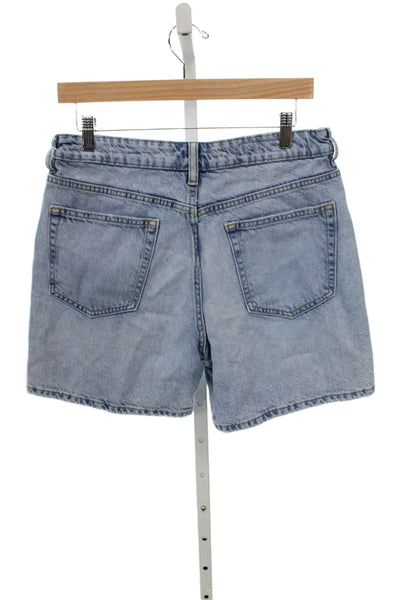 Zara Womens Mom Denim Shorts Blue Button Size 8