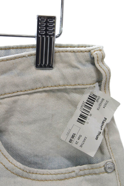 One Teaspoon Womens Cut-Off Cotton Shorts Beige Size 28