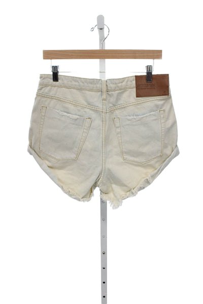 One Teaspoon Womens Cut-Off Cotton Shorts Beige Size 28