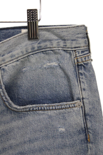 Rag & Bone Womens Cut-Off Blue Cotton Shorts Button Closure Size 29
