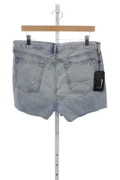 Rag & Bone Womens Cut-Off Blue Cotton Shorts Button Closure Size 29
