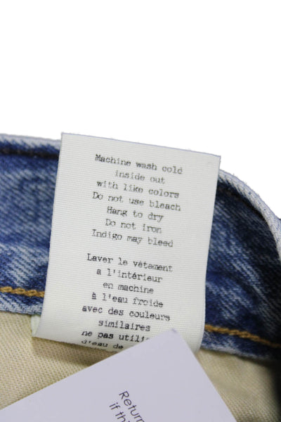 Rag & Bone Womens Cut-Off Blue Cotton Shorts Button Closure Size 29