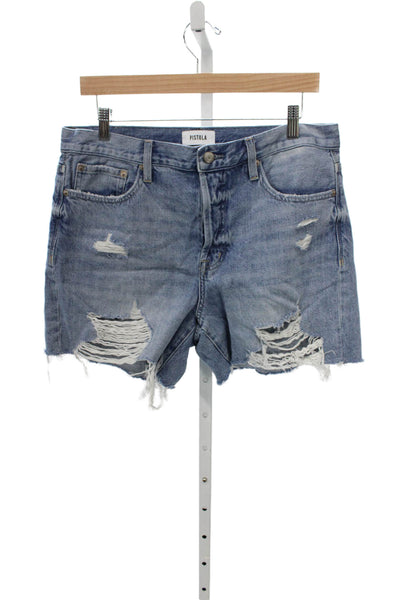 Pistola Womens Cut-Off Cotton Button Shorts Blue Size 30