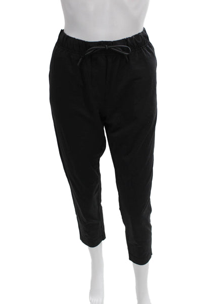 Lululemon Womens Cropped Black Nylon Drawstring Pants Size 8