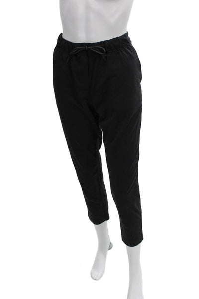 Lululemon Womens Cropped Black Nylon Drawstring Pants Size 8