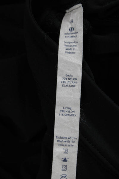 Lululemon Womens Cropped Black Nylon Drawstring Pants Size 8