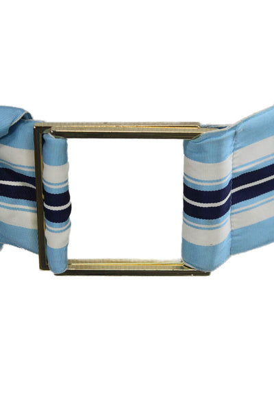 J. Mclaughlin Womens Striped Double Ring Belt Blue Size M