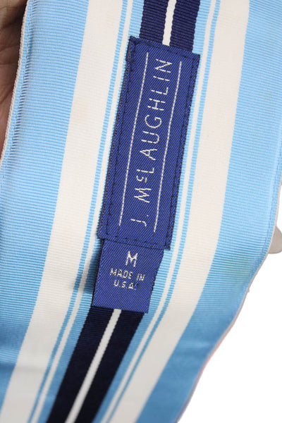 J. Mclaughlin Womens Striped Double Ring Belt Blue Size M