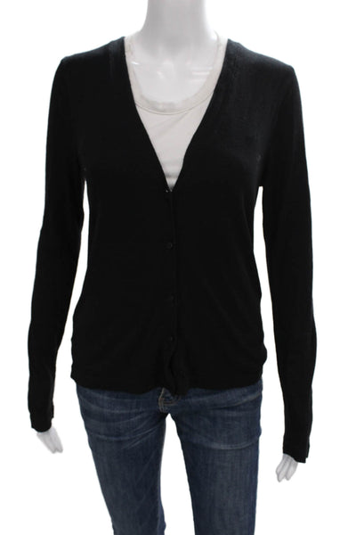 Michael Stars Women Cardigan V-Neck Black Long Sleeve Size One Size