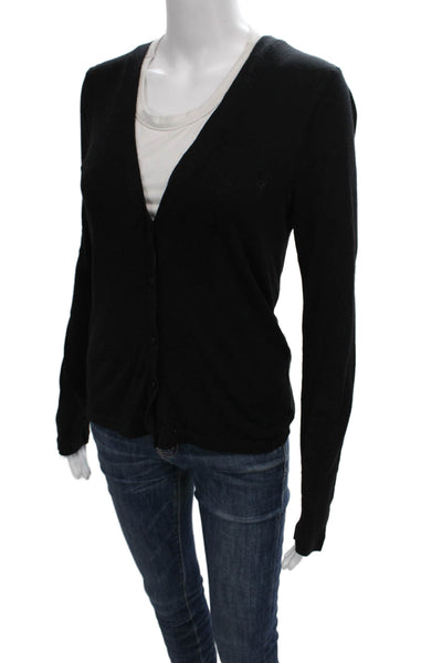 Michael Stars Women Cardigan V-Neck Black Long Sleeve Size One Size