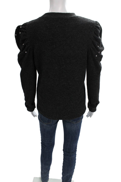 Zara Women Pullover Wool Crew Neck Long Sleeve Sweater Gray Size L