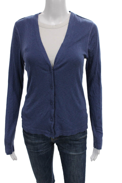 Michael Stars Womens Blue V-Neck Cardigan Long Sleeve Solid Size One Size
