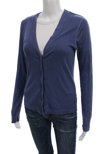 Michael Stars Womens Blue V-Neck Cardigan Long Sleeve Solid Size One Size
