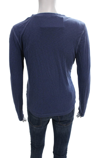 Michael Stars Womens Blue V-Neck Cardigan Long Sleeve Solid Size One Size