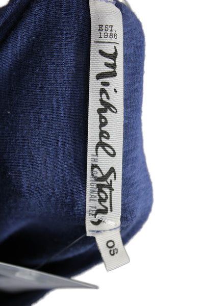 Michael Stars Womens Blue V-Neck Cardigan Long Sleeve Solid Size One Size