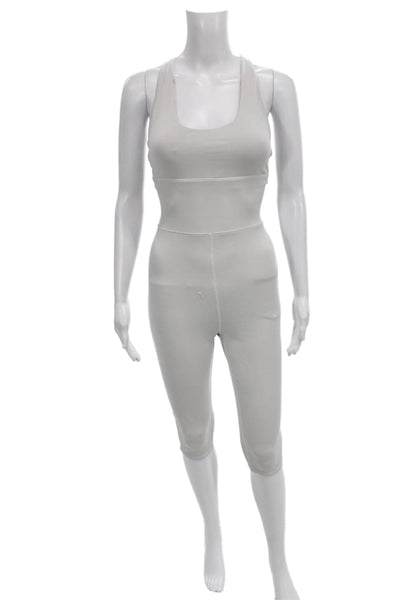 Alo Women Gray Scoop Neck Sleeveless Unitard Polyester Size XS