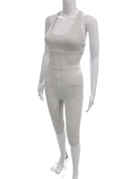 Alo Women Gray Scoop Neck Sleeveless Unitard Polyester Size XS