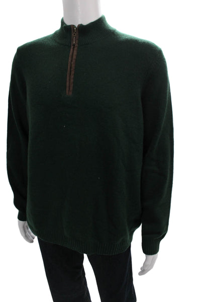 J. Mclaughlin Mens Pullover Cashmere Mock Neck Sweater Green Size L