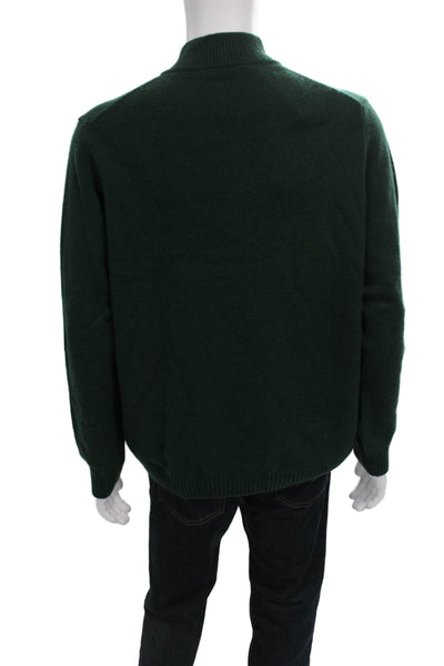 J. Mclaughlin Mens Pullover Cashmere Mock Neck Sweater Green Size L