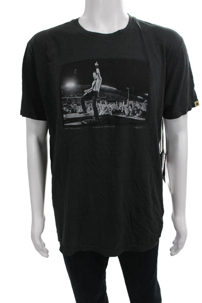 Clinch Mens Black Band Graphic Cotton T-Shirt Short Sleeve Size 2XL