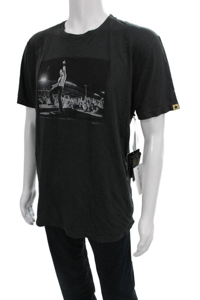 Clinch Mens Black Band Graphic Cotton T-Shirt Short Sleeve Size 2XL