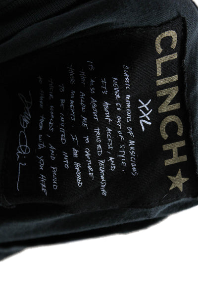 Clinch Mens Black Band Graphic Cotton T-Shirt Short Sleeve Size 2XL