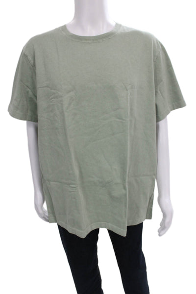 J Crew Mens Cotton Basic T-Shirt Green Crew Neck Short Sleeve Size 2XL
