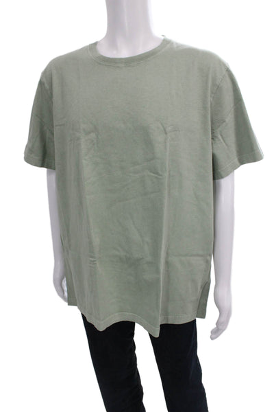 J Crew Mens Cotton Basic T-Shirt Green Crew Neck Short Sleeve Size 2XL