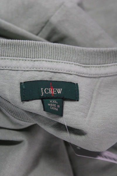 J Crew Mens Cotton Basic T-Shirt Green Crew Neck Short Sleeve Size 2XL