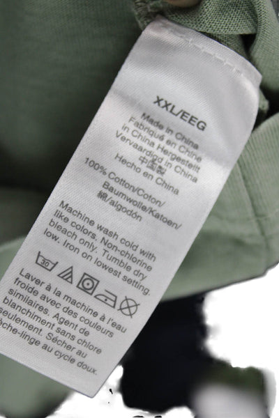 J Crew Mens Cotton Basic T-Shirt Green Crew Neck Short Sleeve Size 2XL